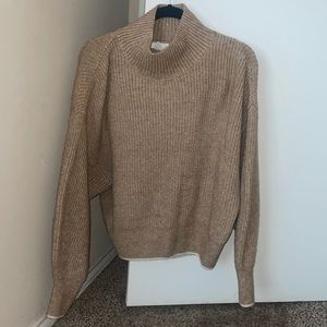 H&M nude/tan mock neck sweater